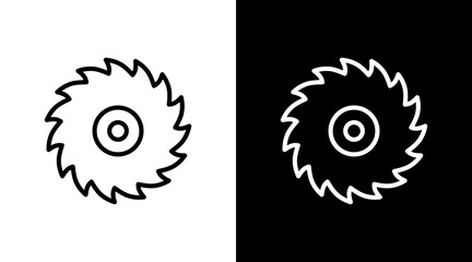 Saw Blade  White Icon Set Design