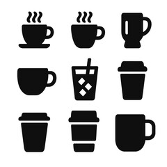 Obraz premium Coffee and beverage icons collection for modern design trends