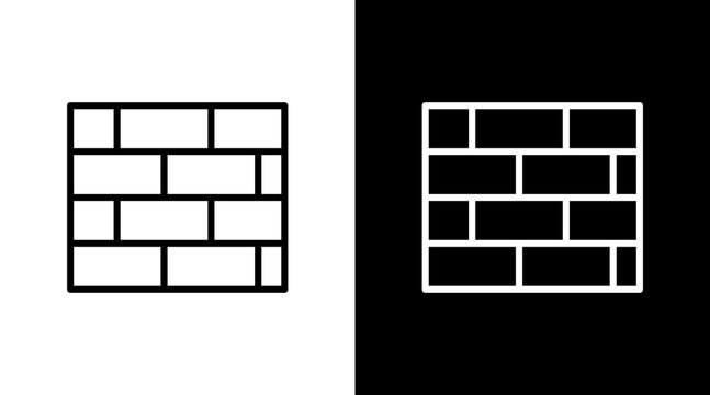 Brick Wall  White Icon Set Design