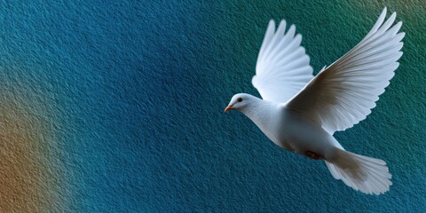 religious watercolor, an exquisite watercolor postcard with serene religious white dove and space for text