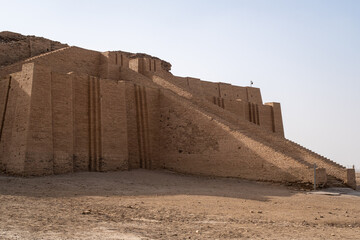 Nasiriyah, Iraq - November 20, 2025: Grand Panoramic View of the Great Ziggurat of Ur from the Visitor Wa