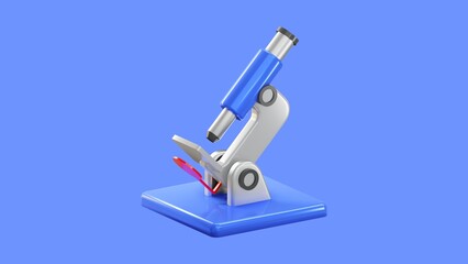 3D Medical Microscope Illustration Laboratory Science Background - 1