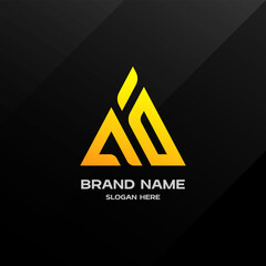 Letter AO Logo &ndash; Modern Minimalist Monogram Design