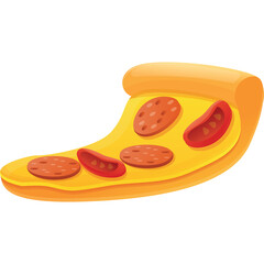 Slice Of Pepperoni Pizza With Tomato Slices And Melted Cheese On A Transparent Background A Delicious Italian Food Appetizer