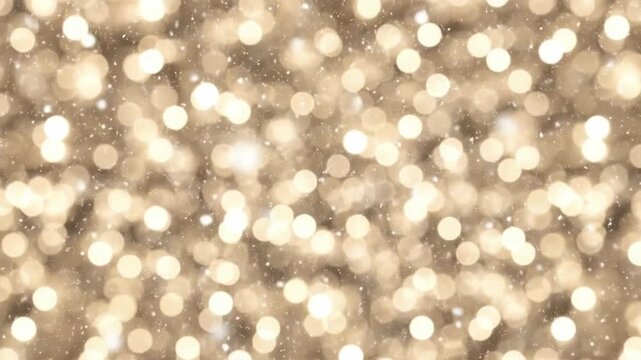 Golden Bokeh Lights Shimmer Background For Celebration.