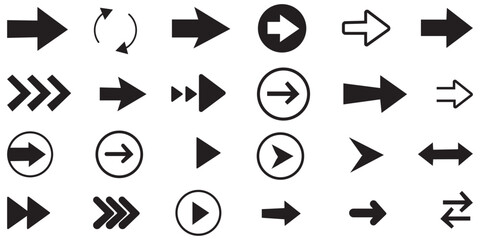 Vector set of swipe arrows. Arrow vector icon. Arrows collection. Arrows big black set icons, arrow icon, modern simple arrows . EPS 10 