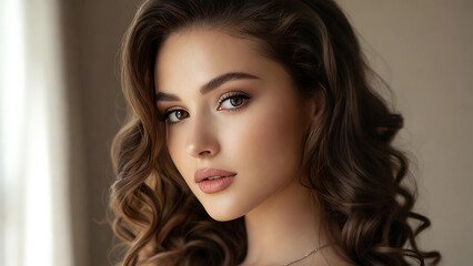 beautiful girl model close-up face