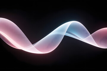 Abstract glowing ribbon of light on black background