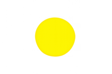 Yellow circular shape on a transparent background for graphic design and abstract concepts