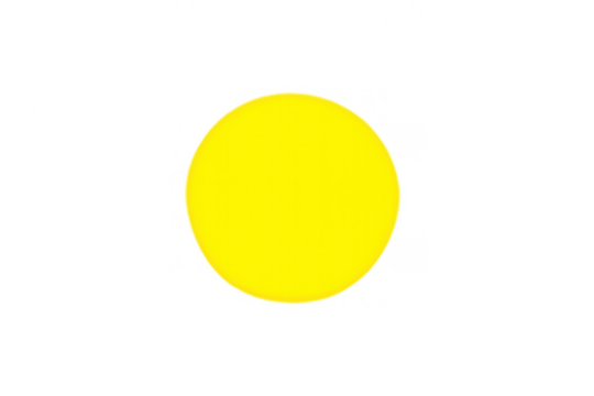 Yellow circular shape on a transparent background for graphic design and abstract concepts