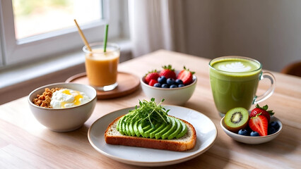 healthy breakfast on the table