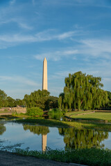 Washington Monument at Sunset with Reflective Pool View