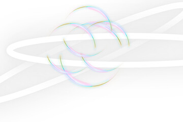 Abstract pastel light lines intertwining on white isolated on transparent background