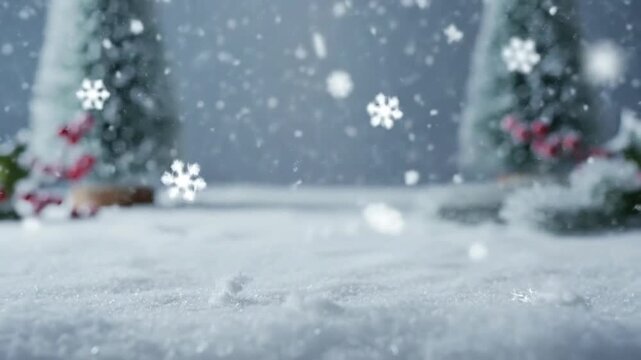 Charming Winter Snowfall in a Scenic Snowy Landscape.