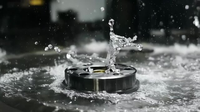 Ultrasonic cleaning process captured medium shot highlighting highfrequency vibrations targeting impurities on steel surface to ensure a pristine finish prerolling.