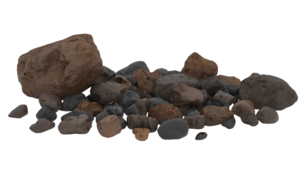 Pile of natural rocks  png  isolated on transparent background, perfect for landscape design, construction material, or nature-themed projects