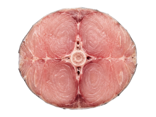 Fish steak cross-section isolated on transparent background, cutout, png