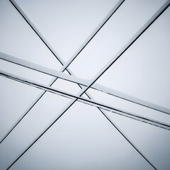 Minimalist Intersection Architectural Lines Against a Soft, Cloudy Sky