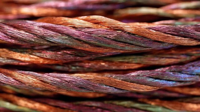 Detailed view of copper wire with aesthetic surface finish displaying smooth colored coating enhancing visual appeal for creative applications.