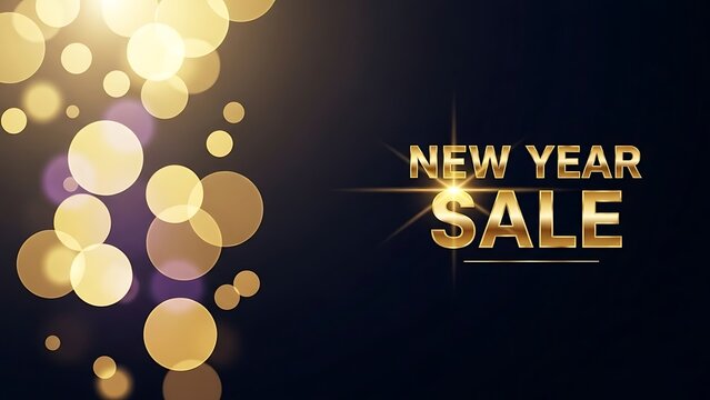 Announce your New Year Sale with this elegant gold design, perfect for capturing attention and driving post-holiday sales in your retail marketing