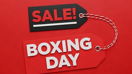 Get ready for incredible Boxing Day deals and savings with striking sale tag, perfect for holiday promotions and attracting savvy shoppers now