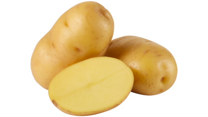 Fresh potatoes  png  isolated on transparent background, ready for cooking, versatile ingredient for healthy meals and creative culinary dishes