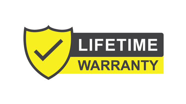 Lifetime Warranty Badge Icon – Premium Guarantee Shield Label for Product Assurance and Quality Trust