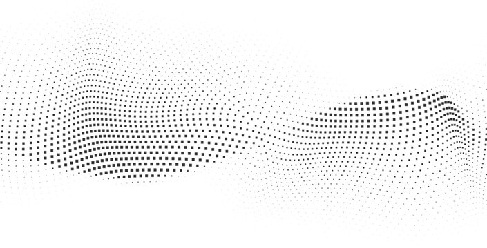 Flowing abstract halftone wave background with dotted gradient motion, forming modern minimal shapes ideal for clean graphic layouts, tech branding, and digital design
