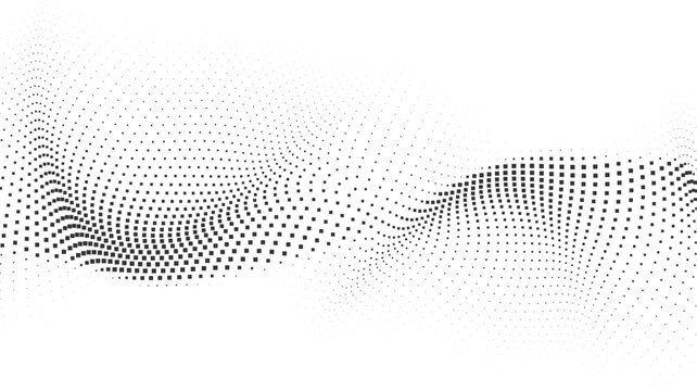 Flowing abstract halftone wave background with dotted gradient motion, forming modern minimal shapes ideal for clean graphic layouts, tech branding, and digital design