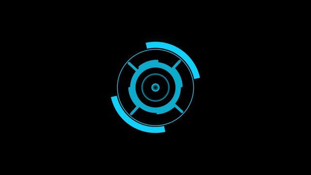 Circle HUD element animation, Digital technology elements, HUD element logo, Hi tech style on background.