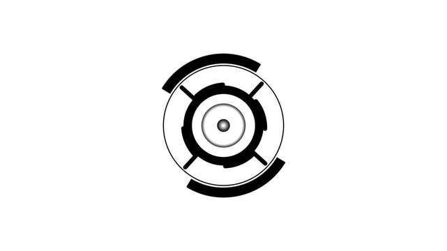 Circle HUD element animation, Digital technology elements, HUD element logo, Hi tech style on background.