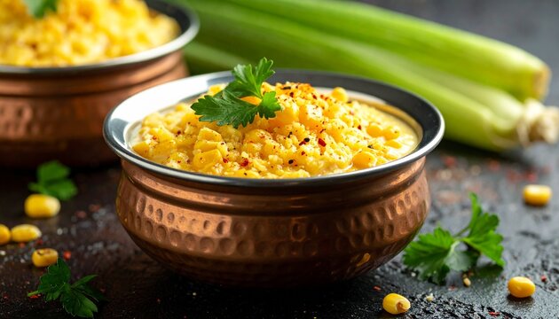 Bhutte ka Kees Snack. Traditional Indian Food