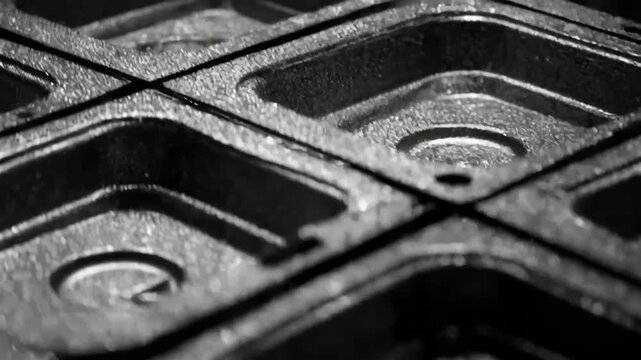 Detailed medium shot focusing on the highquality finish of aerospacegrade titanium parts formed through meticulous sand mold casting methods.