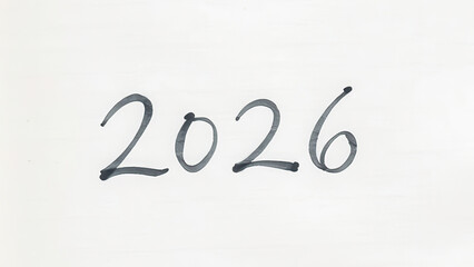 The number 2026, handwritten in bold ink on a white background