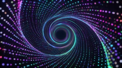 Abstract fractal burst with a spiral glow, featuring a vortex of blue, purple, and pink light for a vibrant space design texture illustration - Powered by Adobe