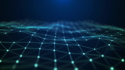 Abstract blue background with digital network lines connecting the earth and globe for global business and technology communication concept - Powered by Adobe