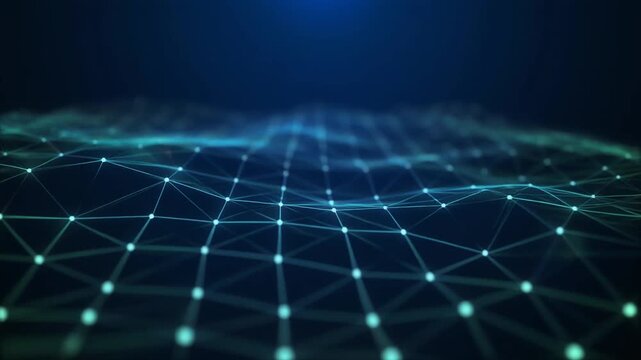 Abstract blue background with digital network lines connecting the earth and globe for global business and technology communication concept - Powered by Adobe