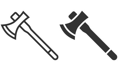 Axe icons in outline and bold styles clean vector illustration