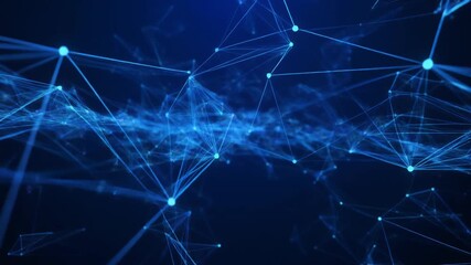 Abstract blue technological network background with dynamic lines and digital energy patterns - Powered by Adobe