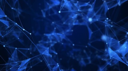 The infinitely connected blue lines and dots represent a communication network. Business transactions. Trade sales.