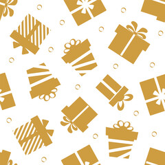 Seamless pattern with holiday boxes. Vector illustration