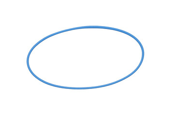 Blue ellipse forming geometric ring on transparent background, symbolizing abstract design and creative concept