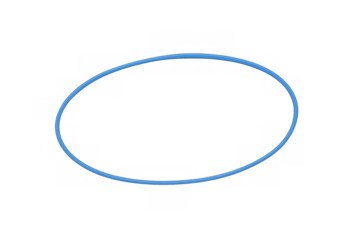 Blue ellipse forming geometric ring on transparent background, symbolizing abstract design and creative concept