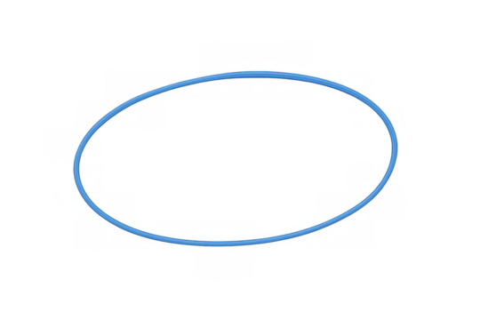 Blue ellipse forming geometric ring on transparent background, symbolizing abstract design and creative concept - Powered by Adobe
