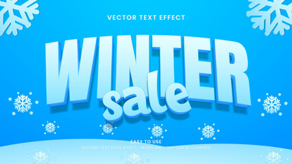 winter sale editable text effect 3d vector