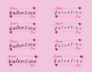 Valentine vector bundle: hearts, love typography, and romantic elements.