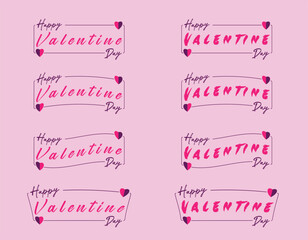 Valentine vector bundle: hearts, love typography, and romantic elements.