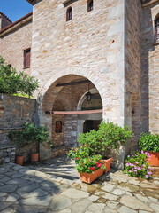 Naklejka premium Evangelistria Monastery at Skiathos, Sporades, Thessaly, Greece