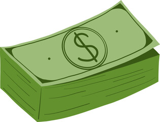 Hand Drawn Stack Of Cash Bills