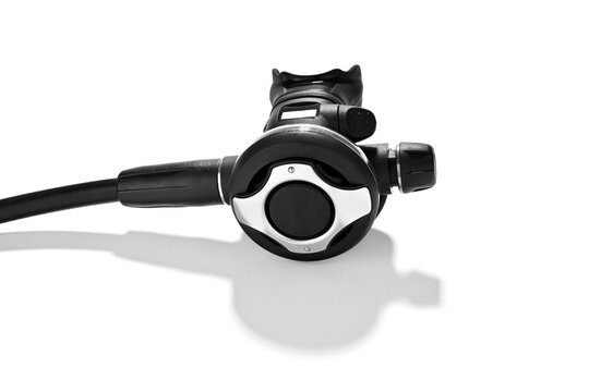Scuba diving regulator second stage isolated on white background 